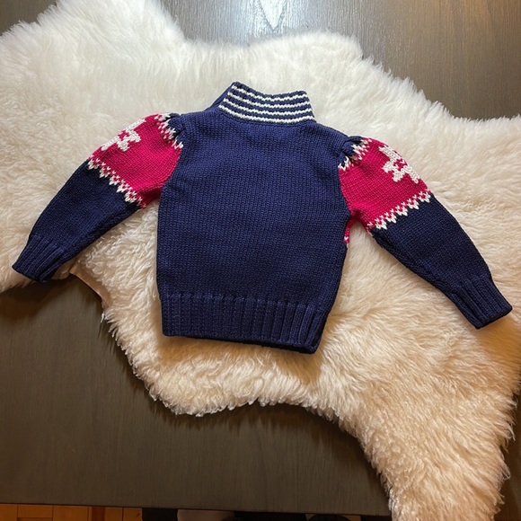 Chaps Pullover Sweater for Baby; Size 18 months; Navy Blue/Deep Magenta. - Picture 2 of 6